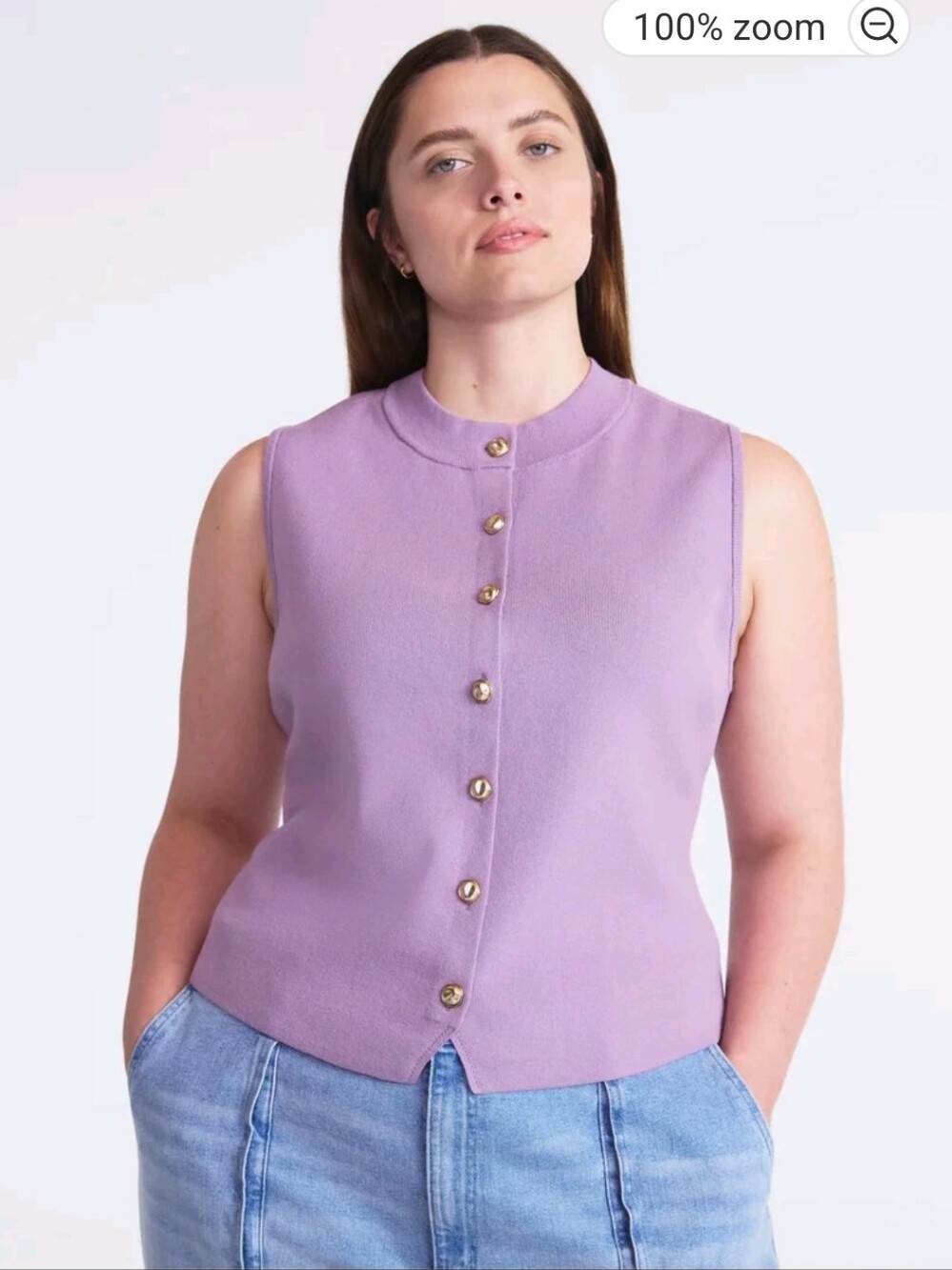 NWT Scoop Women's 4XL Sleeveless Button-Front Vest